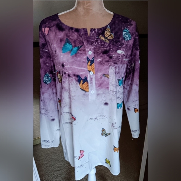 Boho Butterfly Tops Bundle | Long Sleeve Tunic Blouses | Relaxed Fit L–XL - Picture 2 of 16